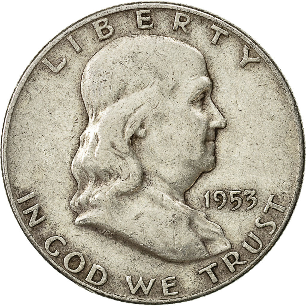 Münze, Vereinigte Staaten, Franklin Half Dollar, Half Dollar, 1953, U.S. Mint