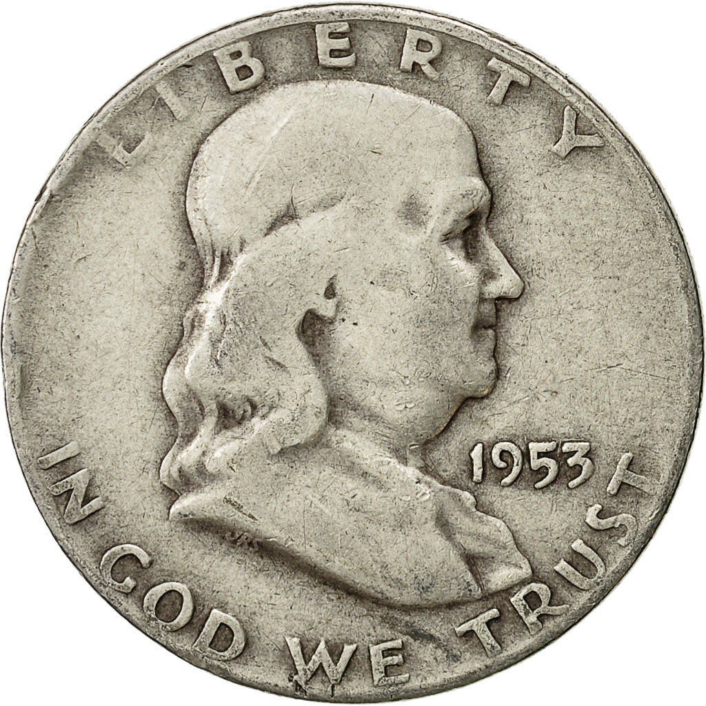 Münze, Vereinigte Staaten, Franklin Half Dollar, Half Dollar, 1953, U.S. Mint