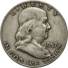 Coin, United States, Franklin Half Dollar, Half Dollar, 1957, U.S. Mint, Denver
