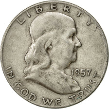 Coin, United States, Franklin Half Dollar, Half Dollar, 1957, U.S. Mint, Denver