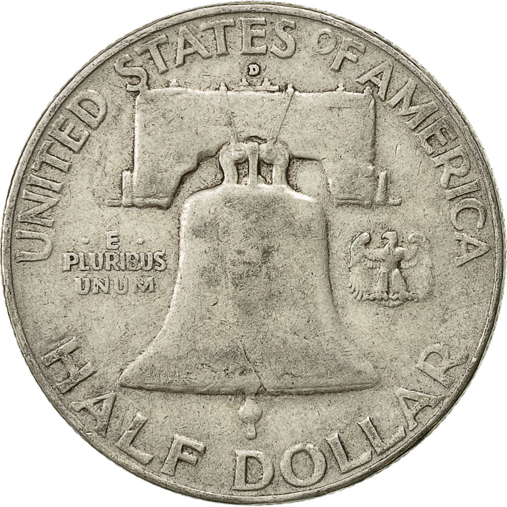 Coin, United States, Franklin Half Dollar, Half Dollar, 1957, U.S. Mint, Denver