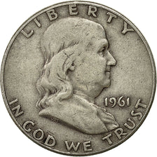 Coin, United States, Franklin Half Dollar, Half Dollar, 1961, U.S. Mint, Denver
