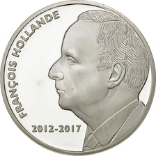 Francia, Medal, François Hollande, FDC, Copper Plated Silver