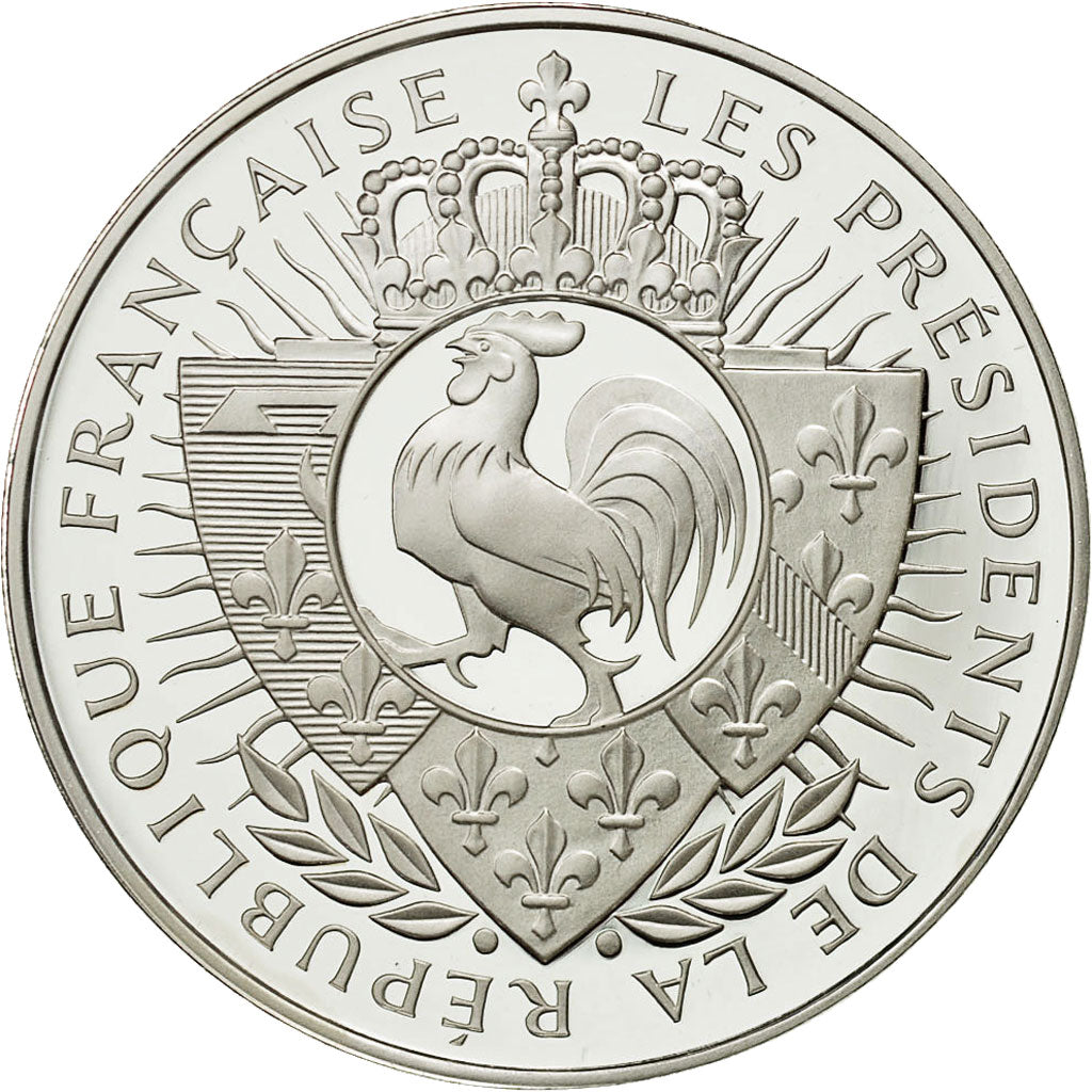 Francia, Medal, René Coty, FDC, Copper Plated Silver