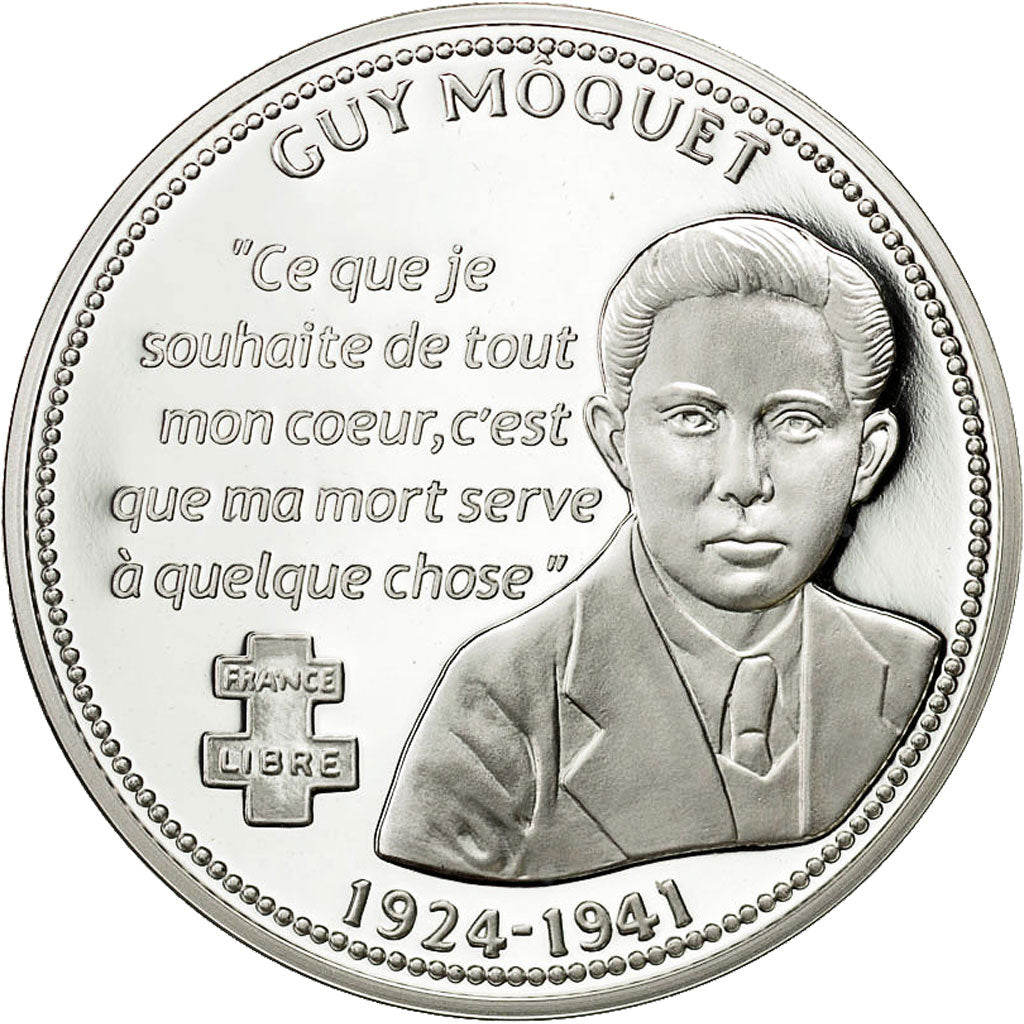 Francia, Medal, Guy Môquet, FDC, Copper Plated Silver