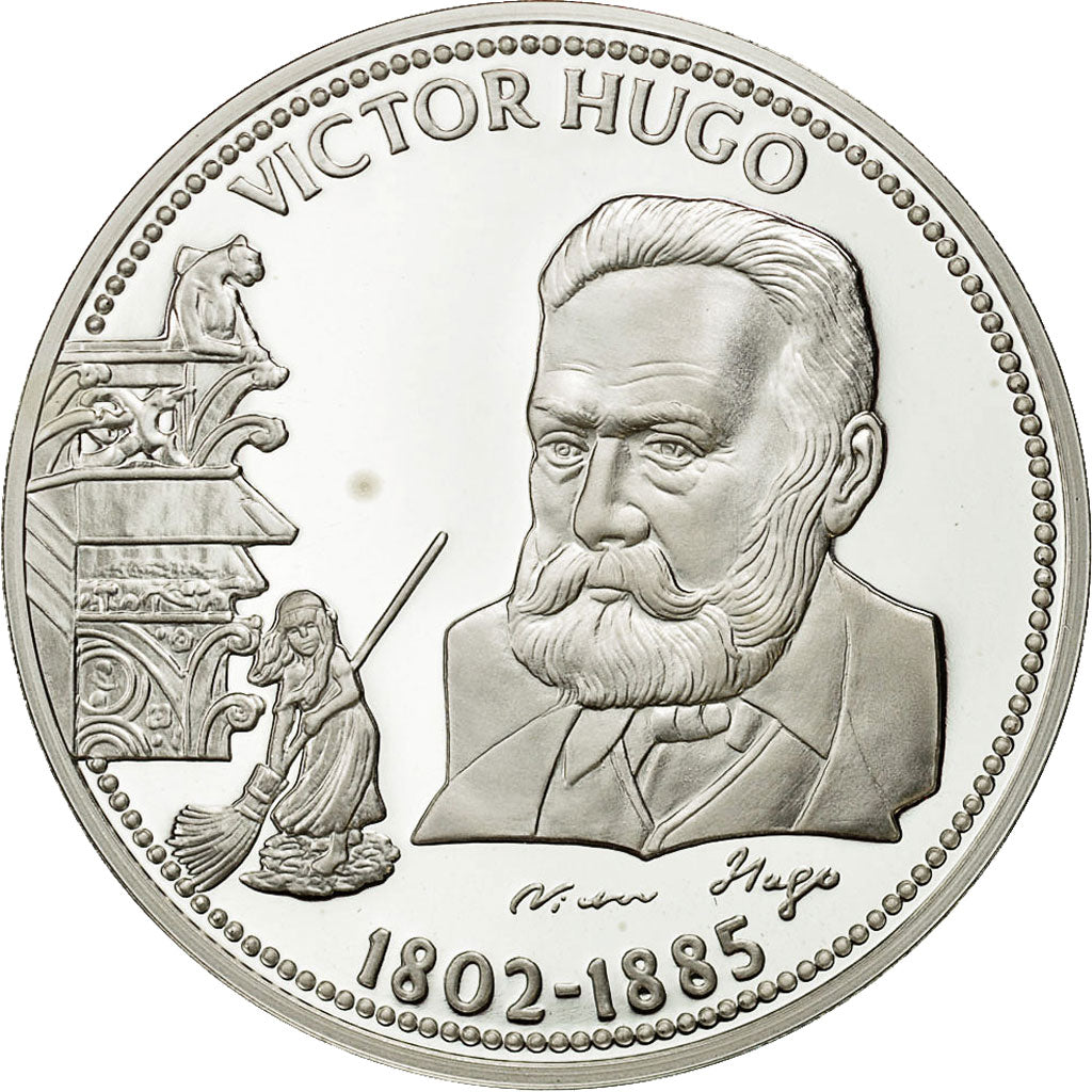 Francia, Medal, Victor Hugo, FDC, Copper Plated Silver