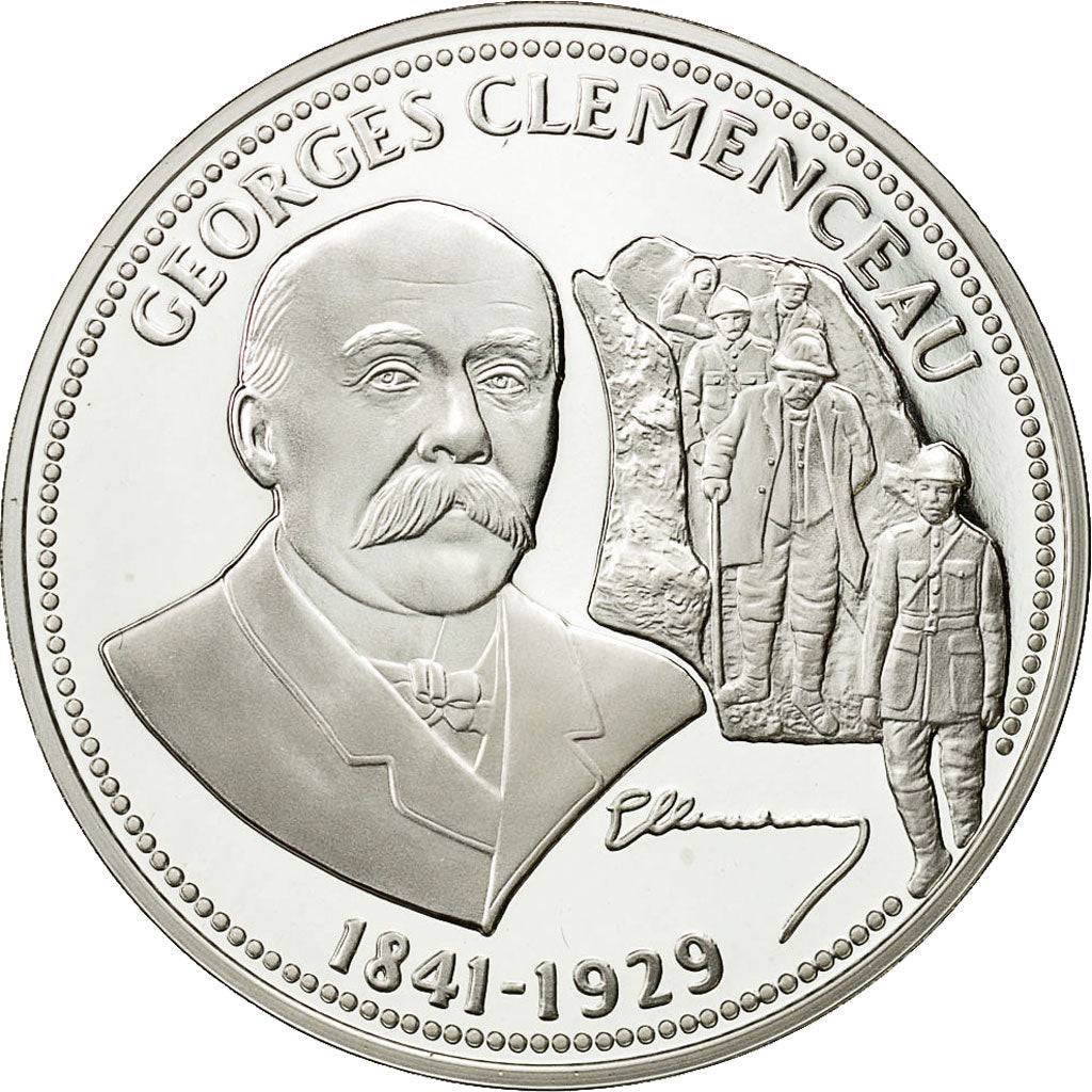 Francia, Medal, Georges Clemenceau, FDC, Copper Plated Silver