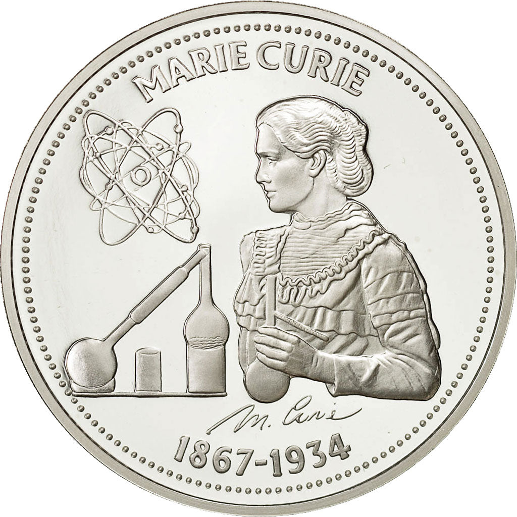 Francia, Medal, Marie Curie, FDC, Copper Plated Silver