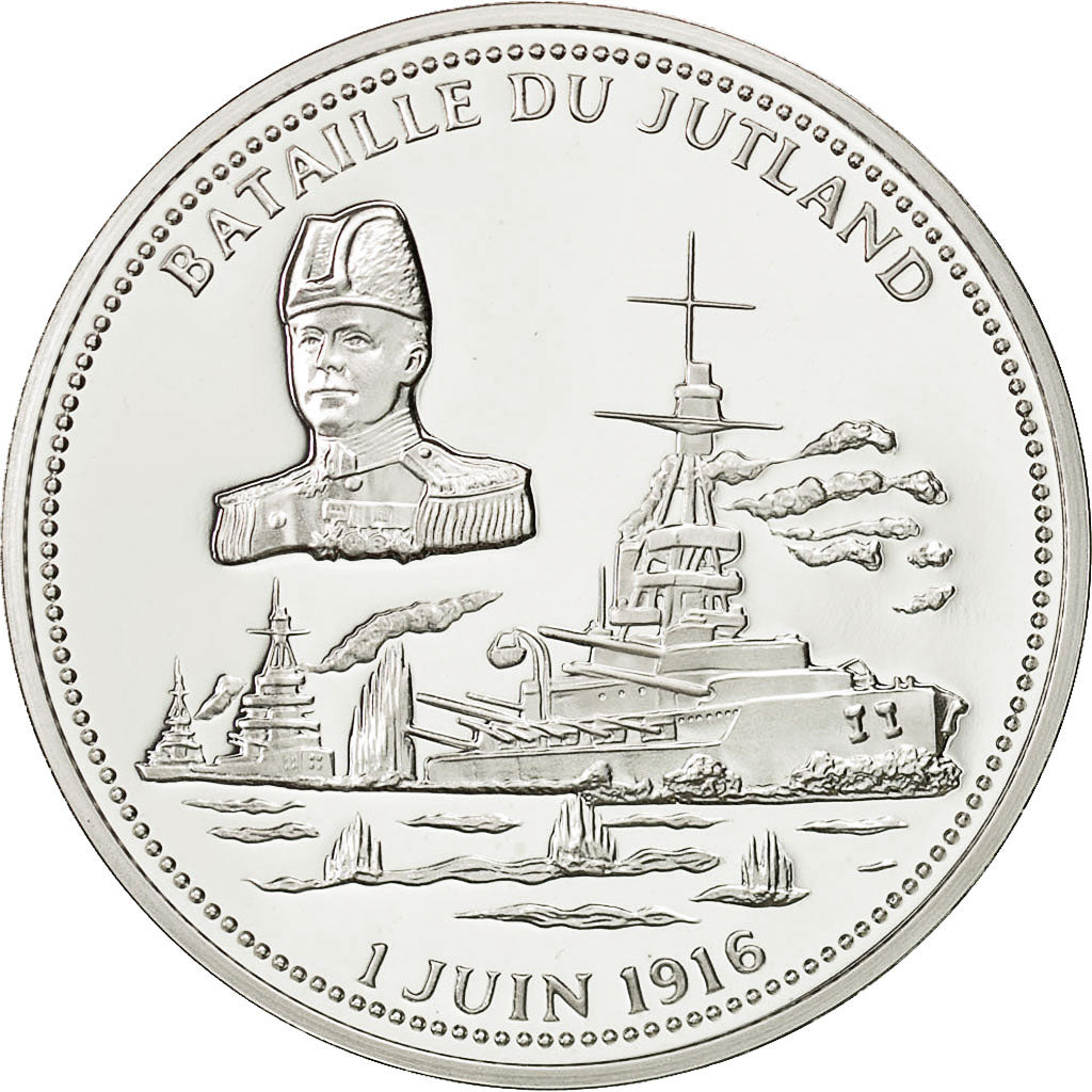 France, Medal, Bataille du Jutland, FDC, Cuivre plaqué Argent