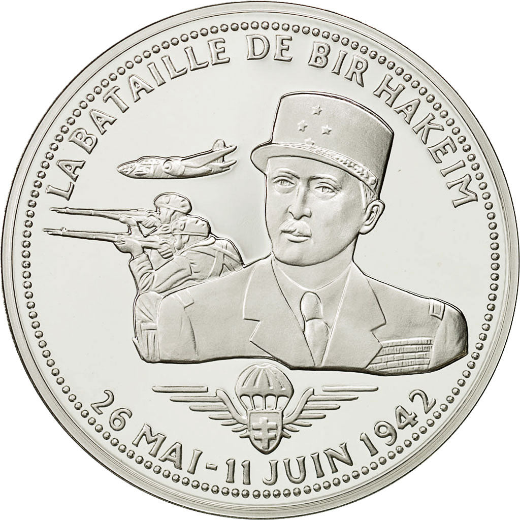 Francia, Medal, Bataille de Bir Hakeim, FDC, Copper Plated Silver