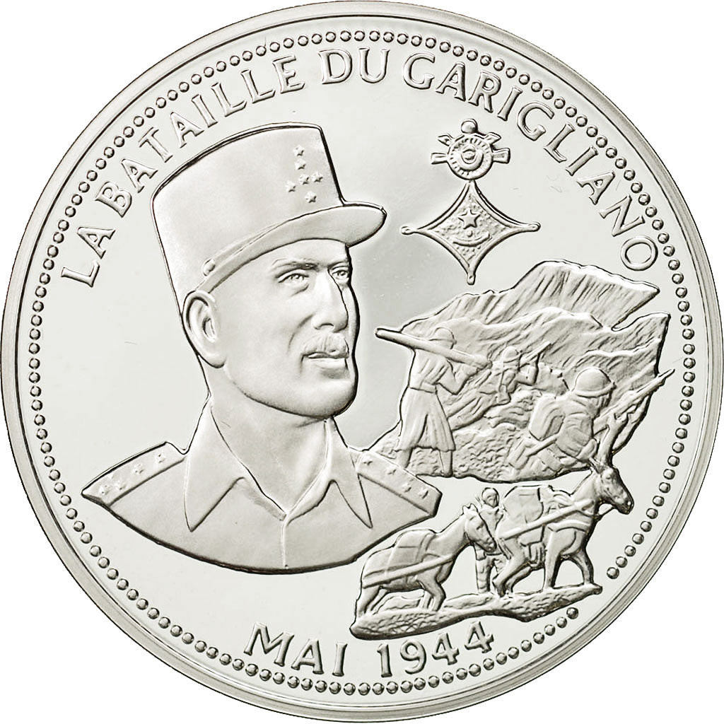 France, Medal, Bataille du Garigliano, FDC, Cuivre plaqué Argent