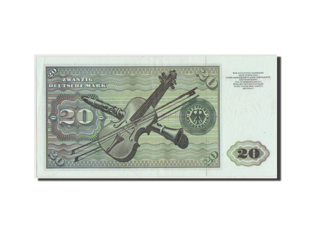 Banknote, GERMANY - FEDERAL REPUBLIC, 20 Deutsche Mark, 1970, EF(40-45)