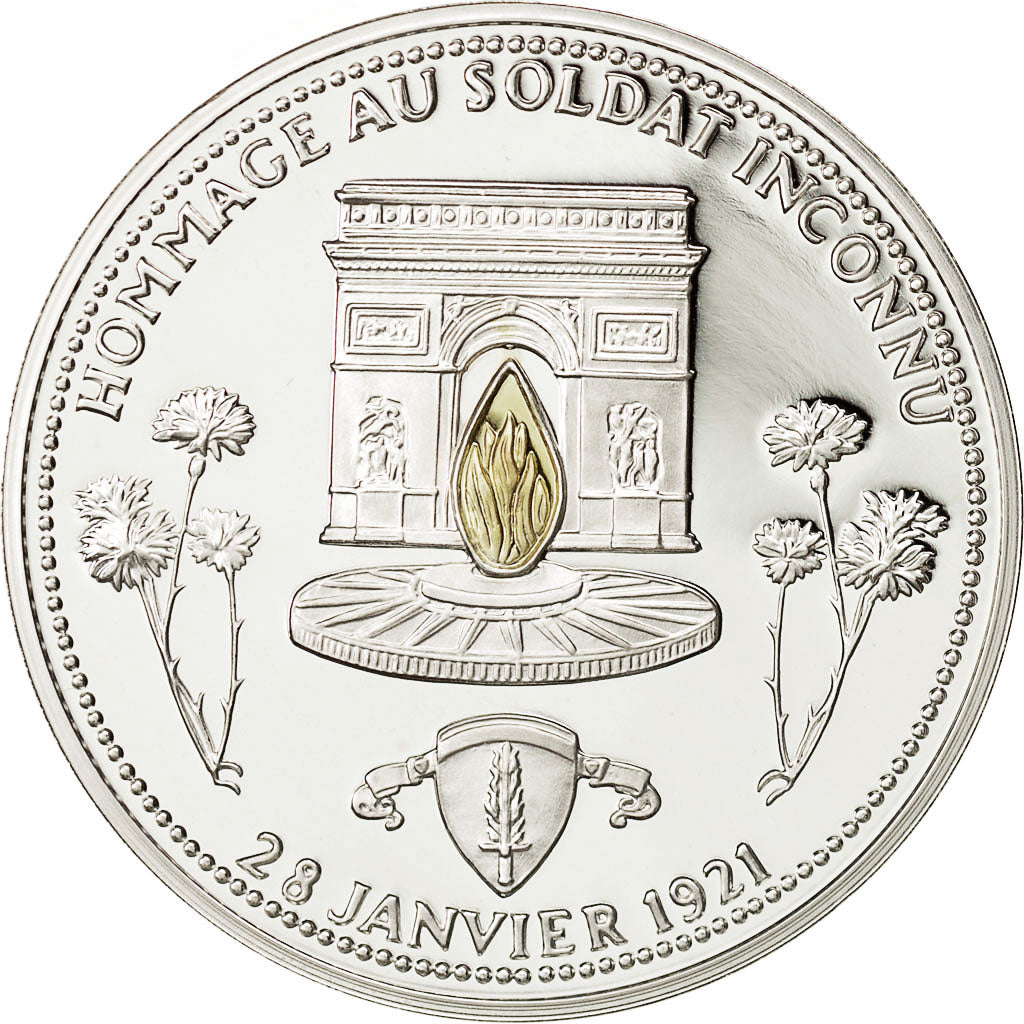 France, Médaille, Hommage au soldat inconnu, FDC, Argent