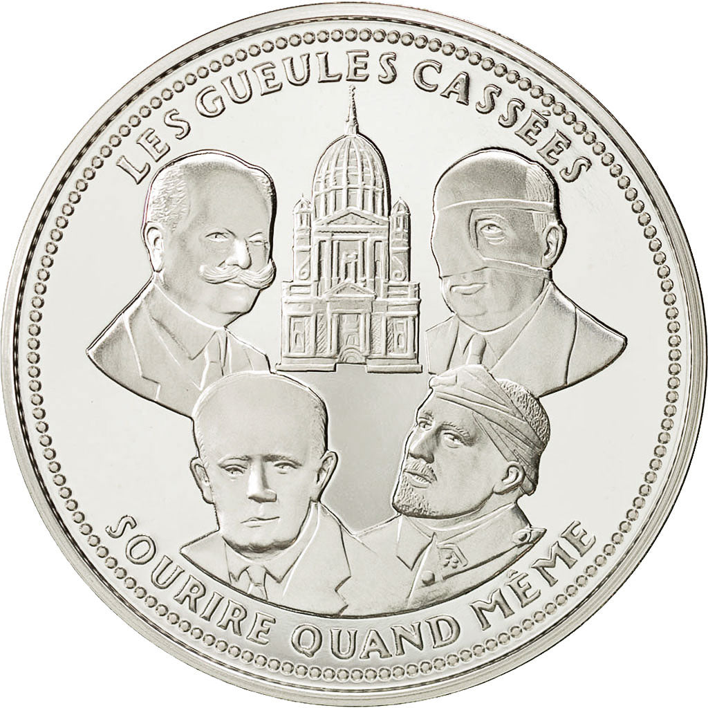 Francia, Medal, Les gueules cassées, FDC, Copper Plated Silver