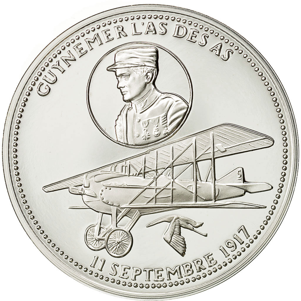 Francia, Medal, Guynemer l'As des As, FDC, Copper Plated Silver