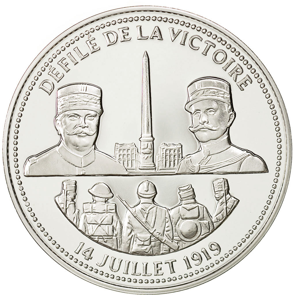 France, Medal, Défilé de la Victoire, FDC, Cuivre plaqué Argent