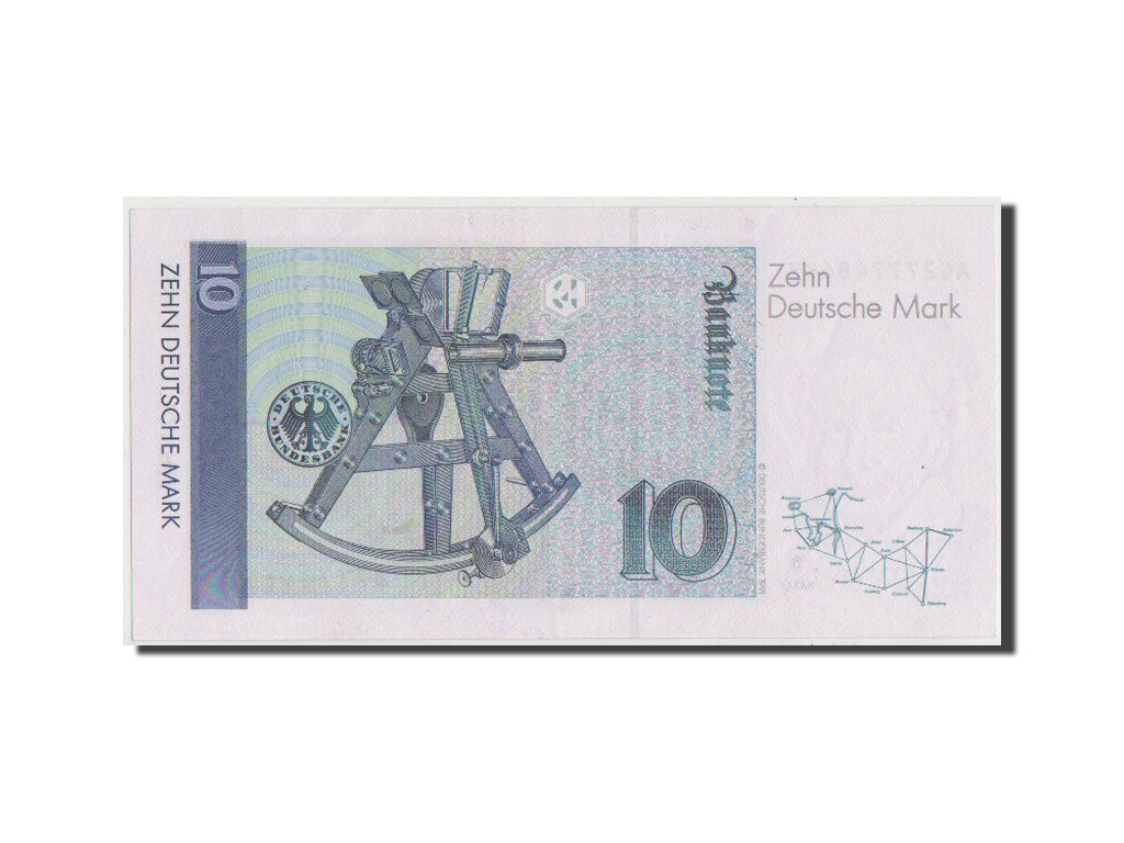 Germany - Federal Republic, 10 Deutsche Mark, 1989, KM #38a, AU(50-53),...