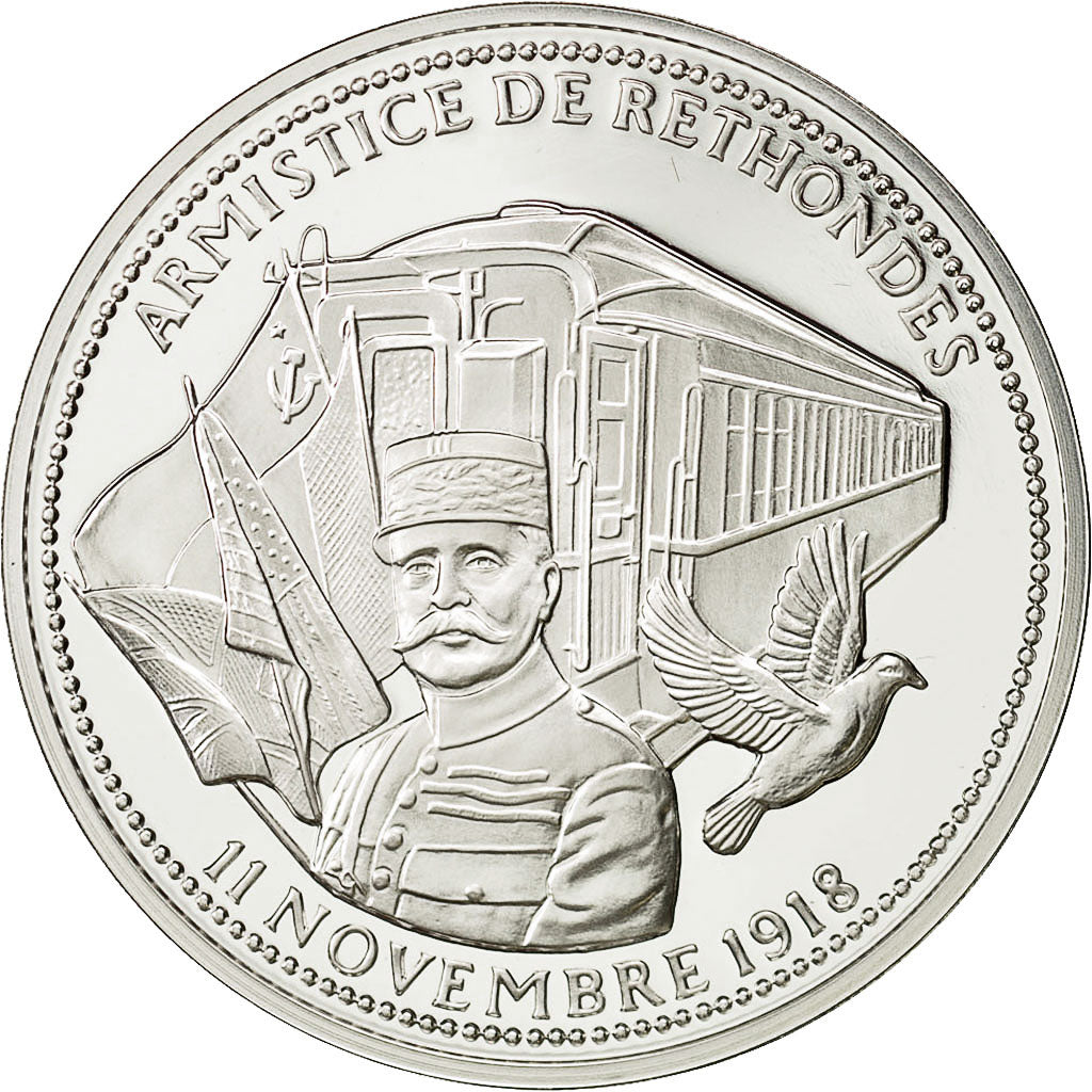 Francia, Medal, Armistice de Rethondes, FDC, Copper Plated Silver