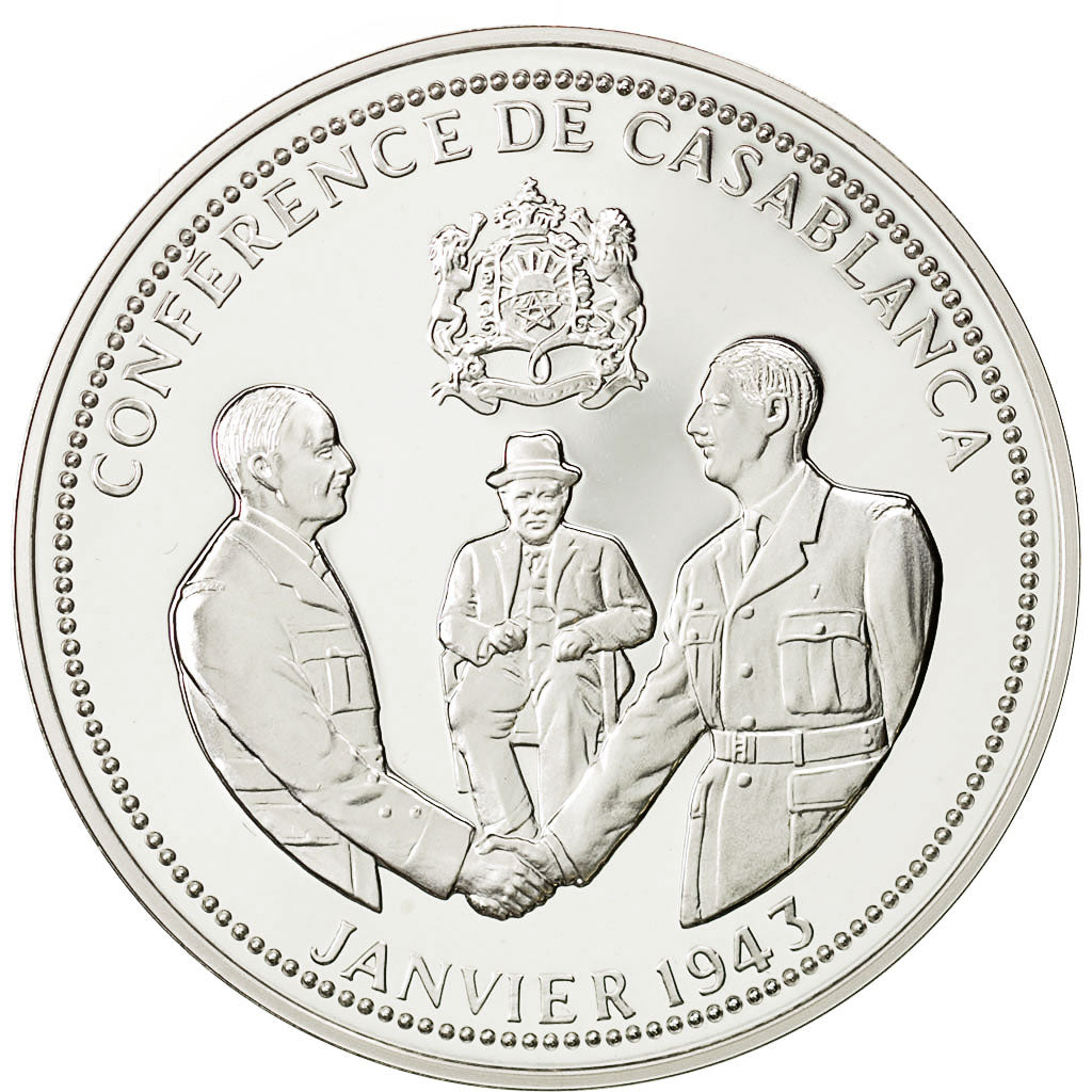 Francia, Medal, Conférence de Casablanca, FDC, Copper Plated Silver