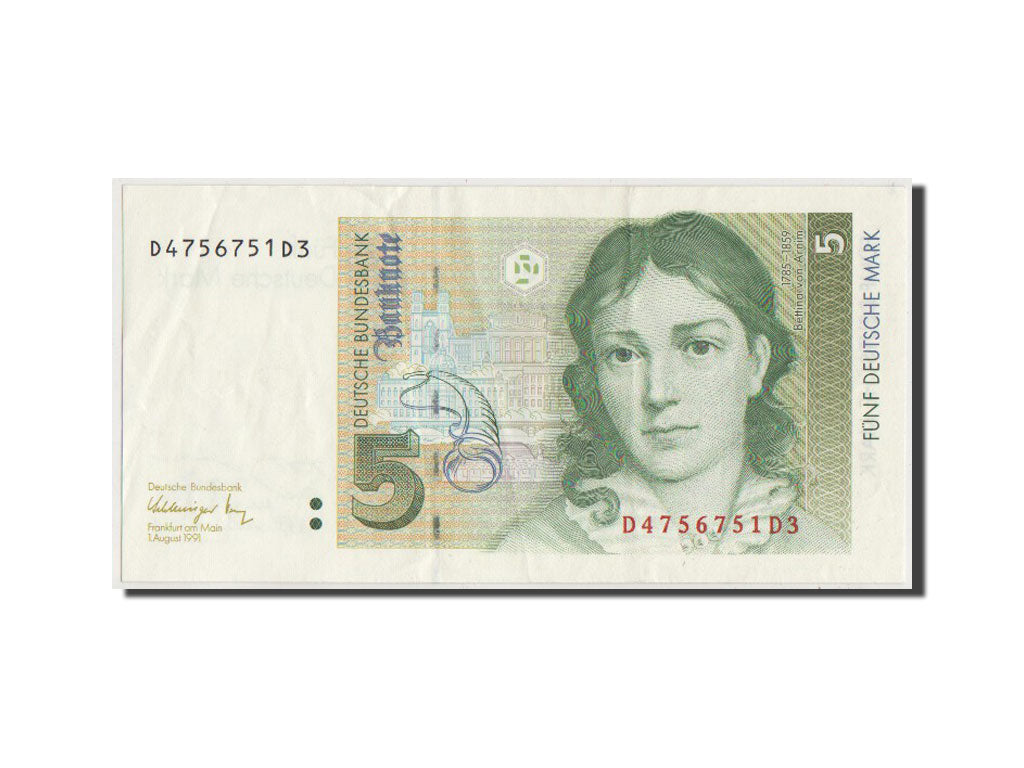 Germany - Federal Republic, 5 Deutsche Mark, 1991, KM #37, AU(50-53), D4756751D3