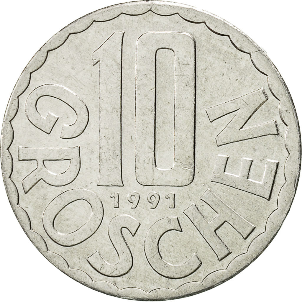 Monnaie, Autriche, 10 Groschen, 1991, Vienna, TTB+, Aluminium, KM:2878