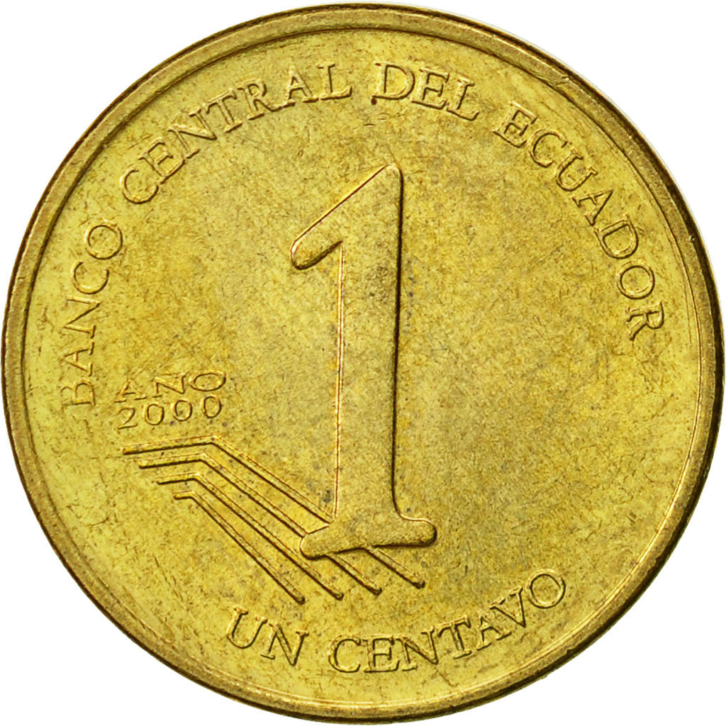Moneda, Ecuador, Centavo, Un, 2000, MBC+, Latón, KM:104
