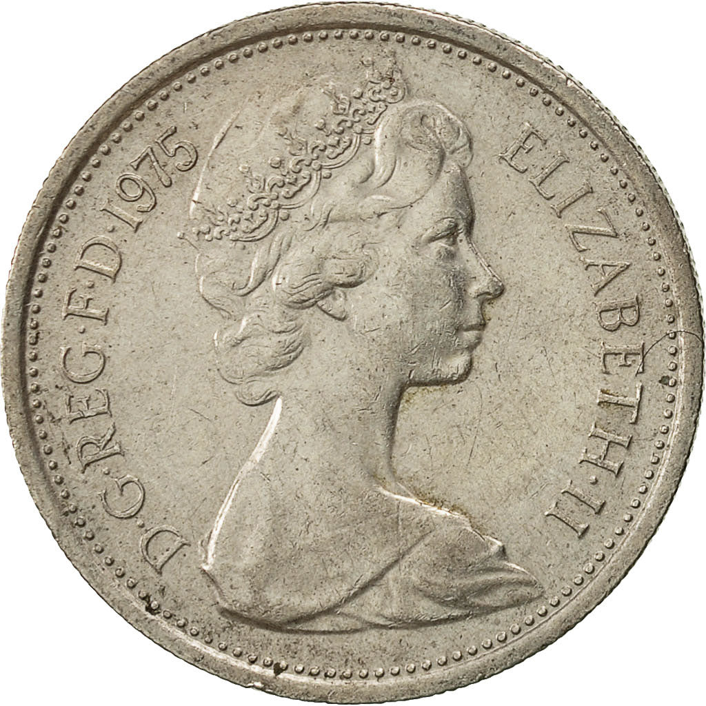 Monnaie, Grande-Bretagne, Elizabeth II, 5 New Pence, 1975, TTB, Copper-nickel