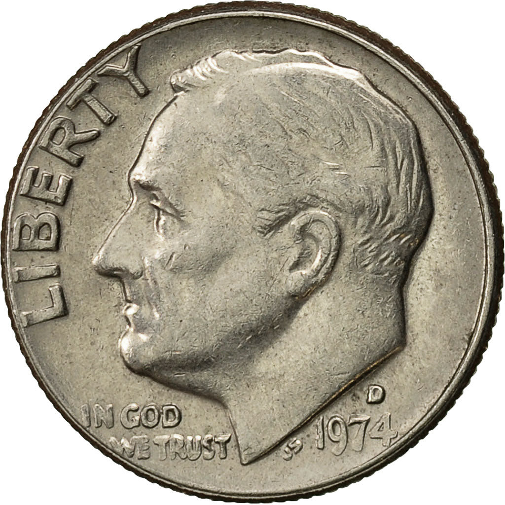 Moneda, Estados Unidos, Roosevelt Dime, Dime, 1974, U.S. Mint, Denver, EBC