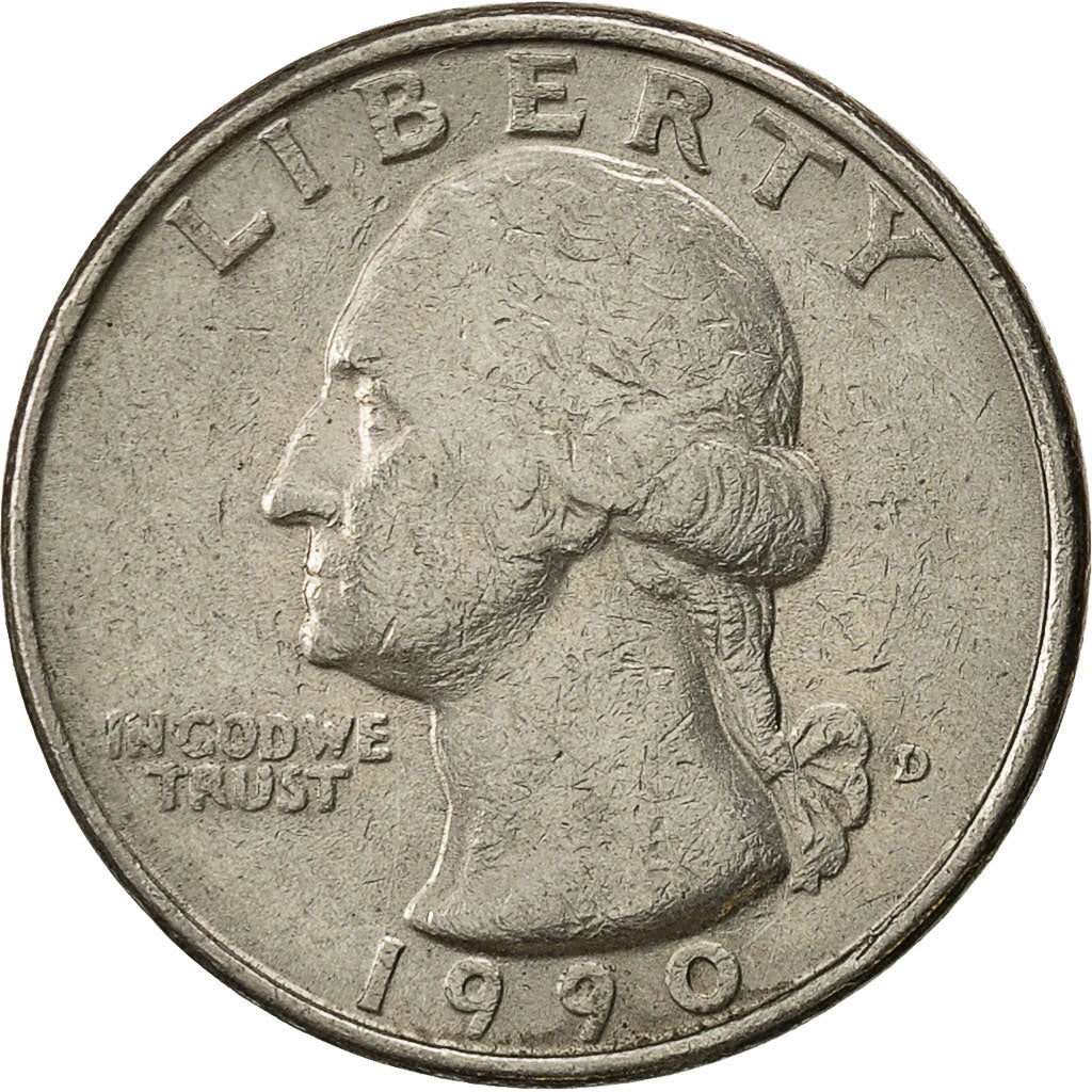 Moneta, Stati Uniti, Washington Quarter, Quarter, 1990, U.S. Mint, Denver, BB