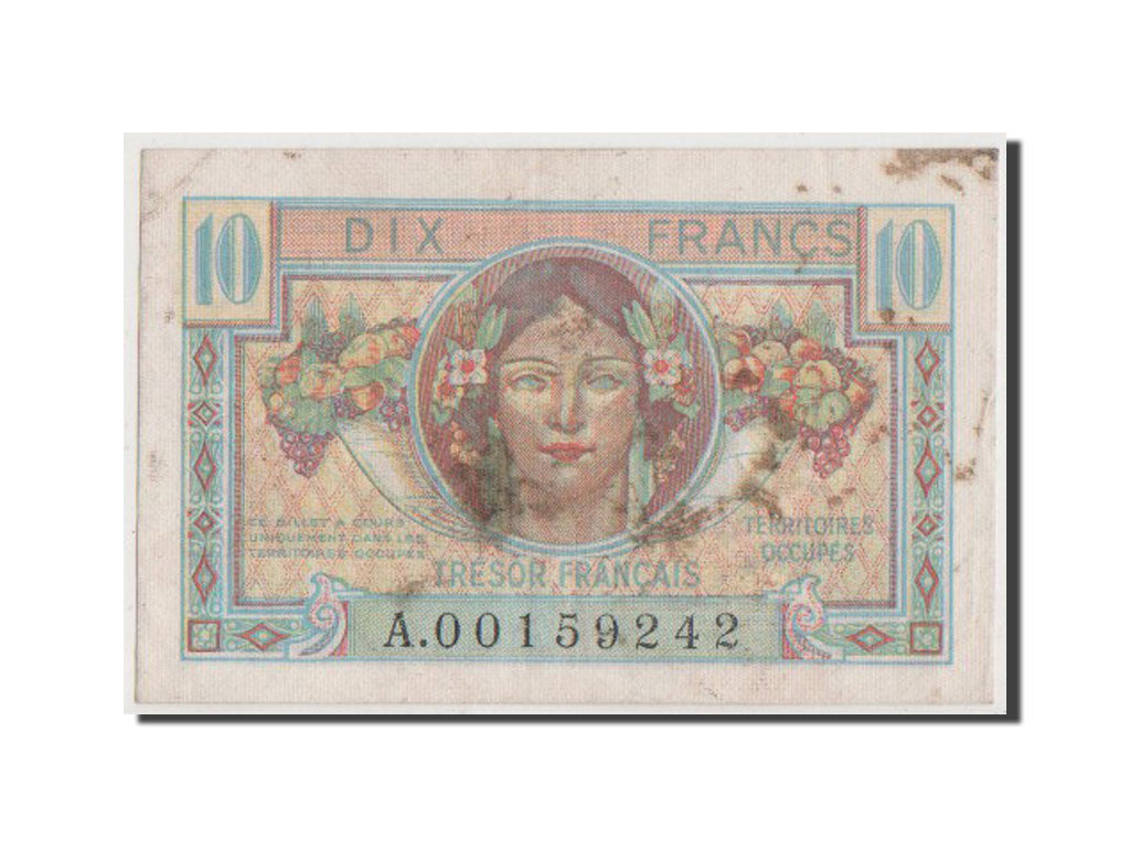 Billete, Francia, 10 Francs, 1947 French Treasury, 1947, BC+, Fayette:VF30.1