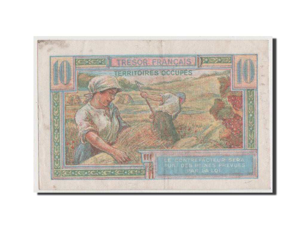 Billete, Francia, 10 Francs, 1947 French Treasury, 1947, BC+, Fayette:VF30.1