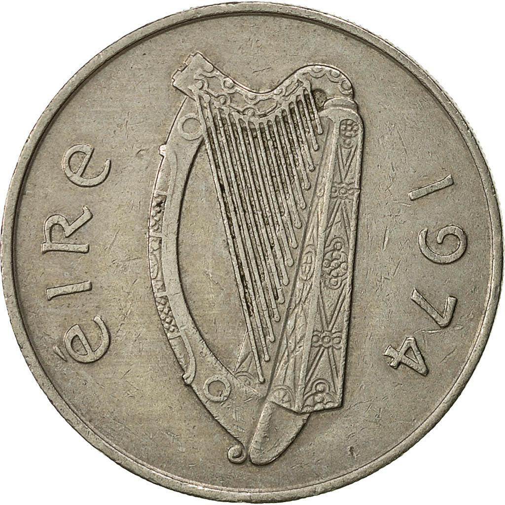 Coin, IRELAND REPUBLIC, 10 Pence, 1974, EF(40-45), Copper-nickel, KM:23
