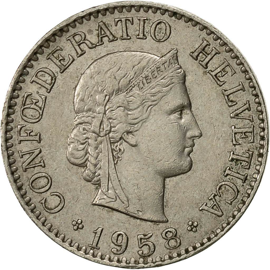 Moneta, Svizzera, 10 Rappen, 1958, Bern, SPL-, Rame-nichel, KM:27