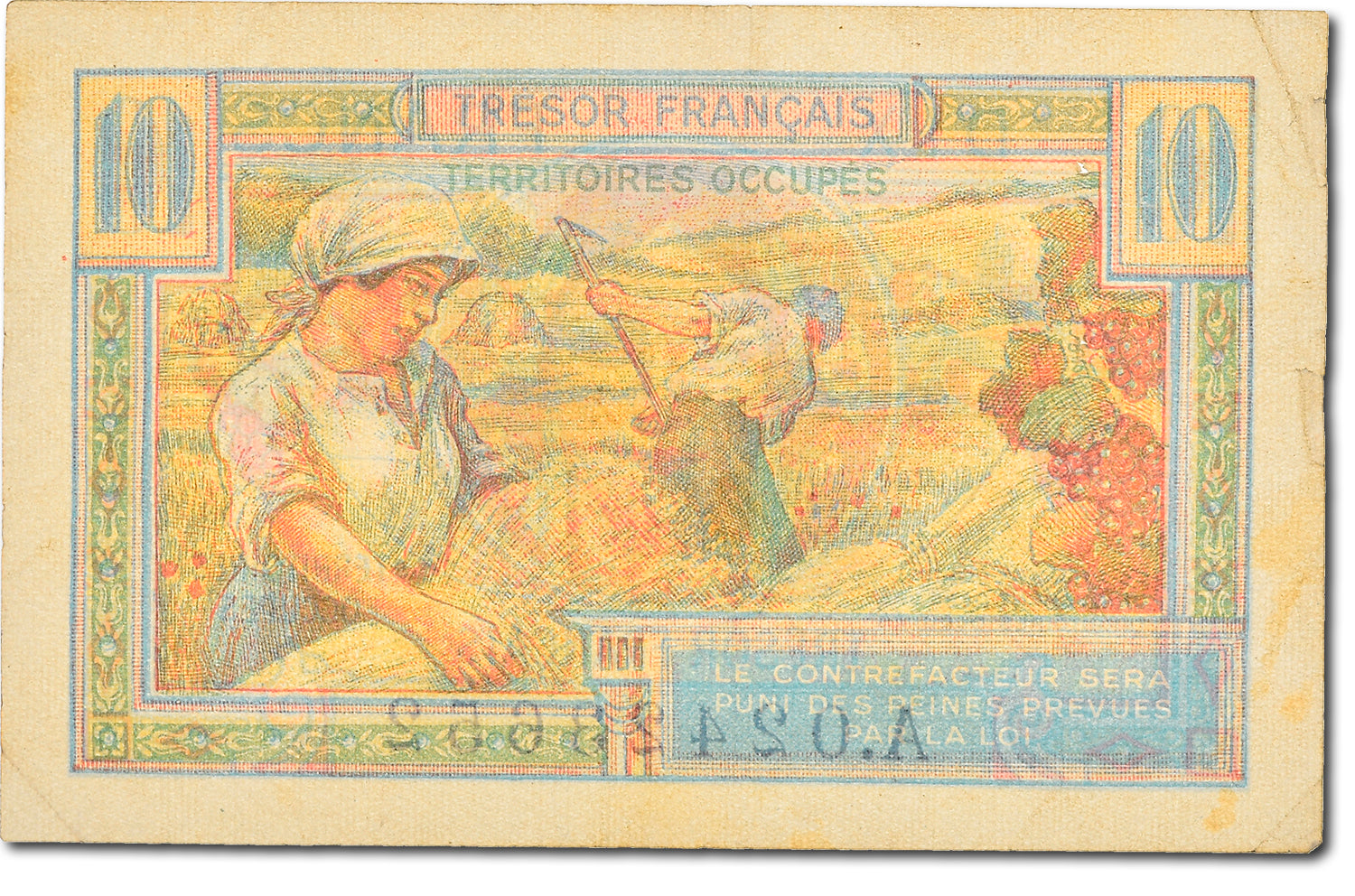 Banconote, Francia, 10 Francs, 1947 French Treasury, 1947, MB+, Fayette:VF30.1