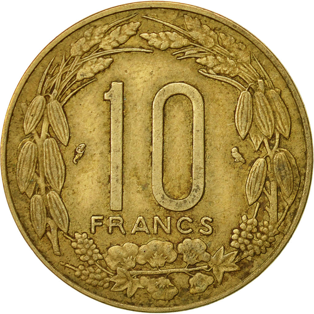 Coin, Central African States, 10 Francs, 1974, Paris, EF(40-45)
