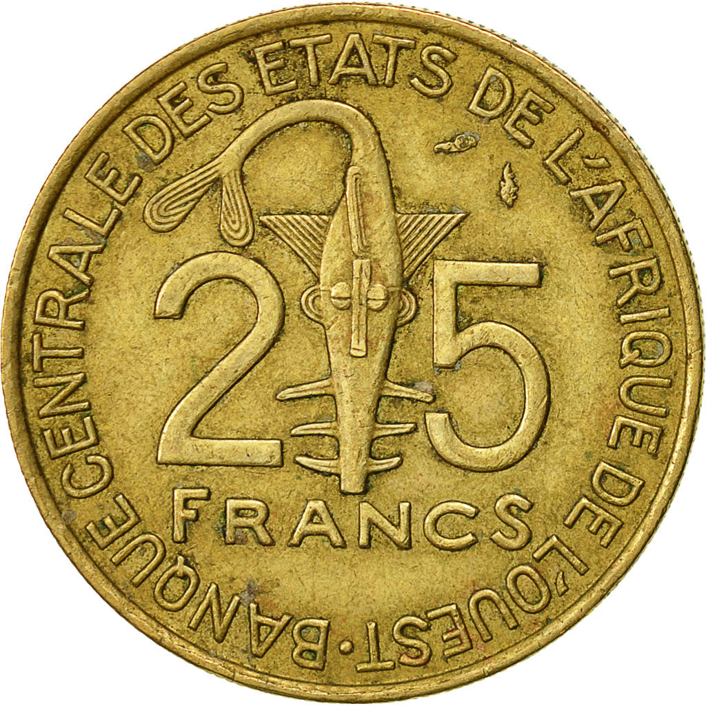 Munten, West Afrikaanse Staten, 25 Francs, 1976, Paris, ZF+, Aluminum-Bronze