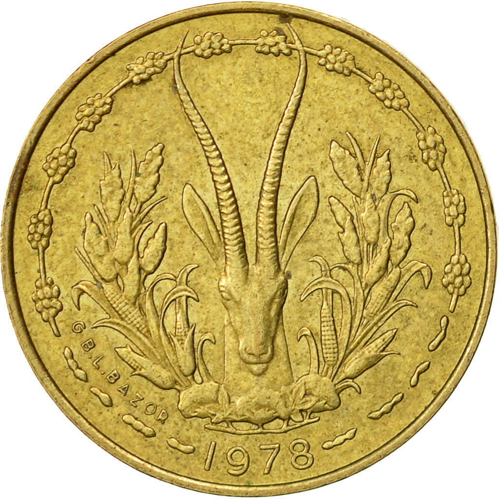 Moneta, Stati dell'Africa occidentale, 5 Francs, 1978, Paris, SPL-
