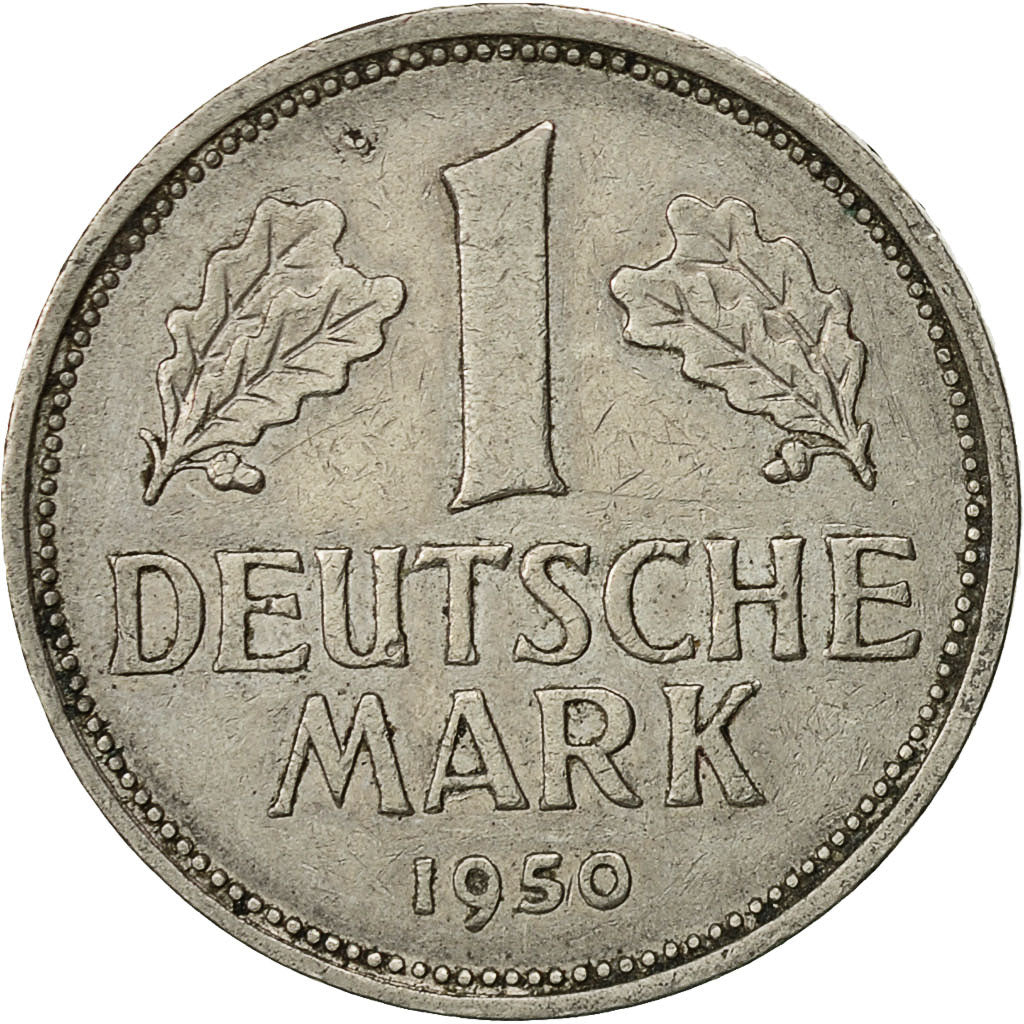 Coin, GERMANY - FEDERAL REPUBLIC, Mark, 1950, Hambourg, EF(40-45)