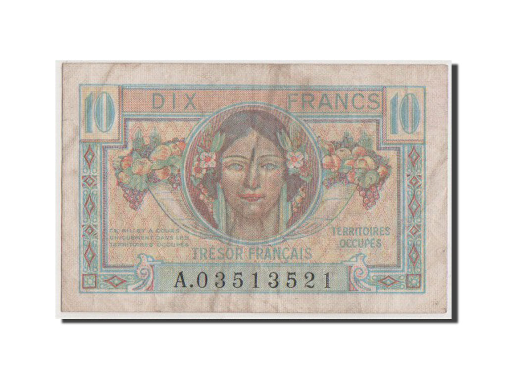 Banknote, France, 10 Francs, 1947 French Treasury, 1947, VF(20-25)