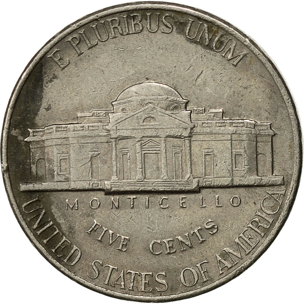 Coin, United States, Jefferson Nickel, 5 Cents, 1995, U.S. Mint, Philadelphia