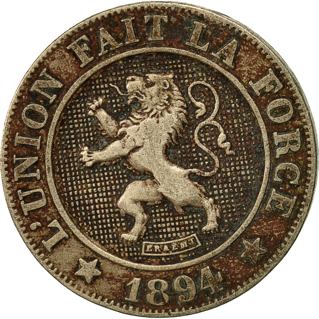 Moneta, Belgio, Leopold II, 10 Centimes, 1894, MB+, Rame-nichel, KM:42