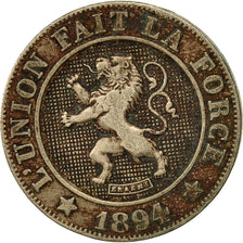 Moneta, Belgio, Leopold II, 10 Centimes, 1894, MB+, Rame-nichel, KM:42