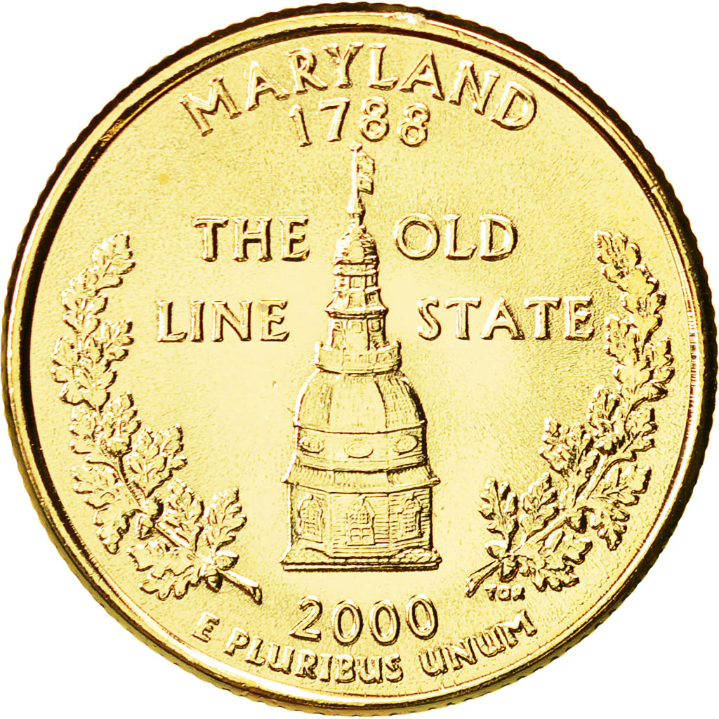 Münze, Vereinigte Staaten, Quarter, 2000, U.S. Mint, VZ+, Gold plated