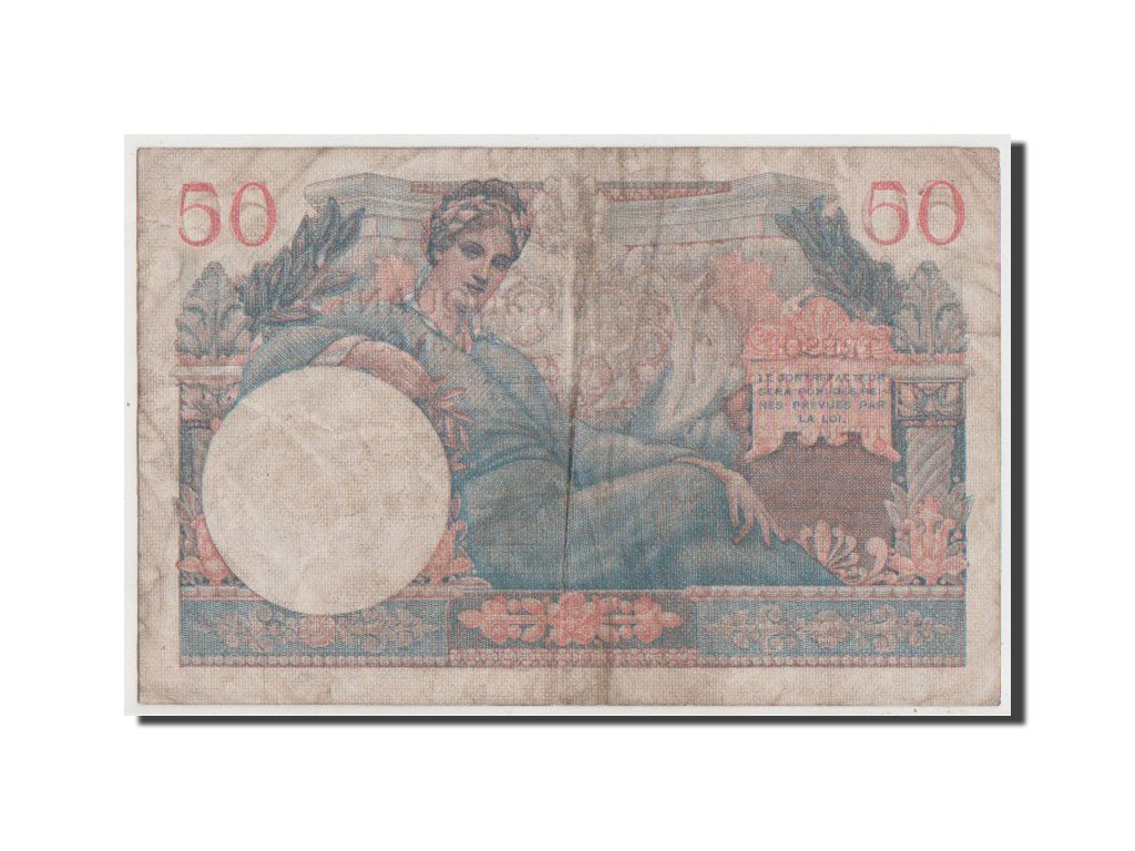 France, 50 Francs, 1947 French Treasury, 1947, KM #M8, VF(20-25), L.2, Fayette..