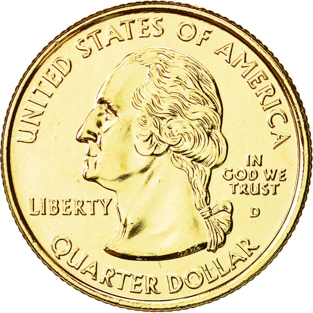 Münze, Vereinigte Staaten, Quarter, 2007, U.S. Mint, VZ+, Gold plated