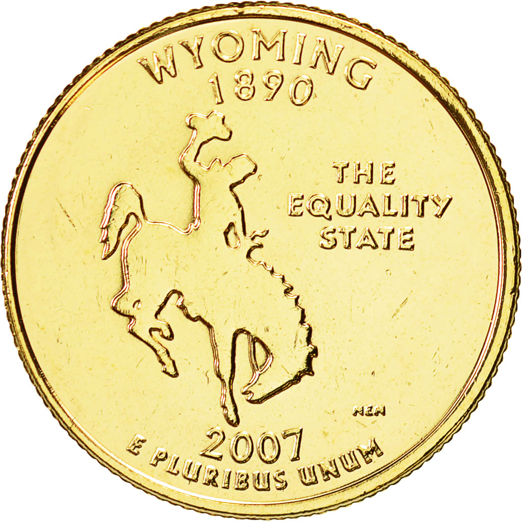 Münze, Vereinigte Staaten, Quarter, 2007, U.S. Mint, VZ+, Gold plated