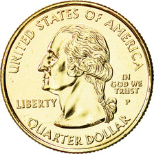 Münze, Vereinigte Staaten, Quarter, 2007, U.S. Mint, VZ+, Gold plated