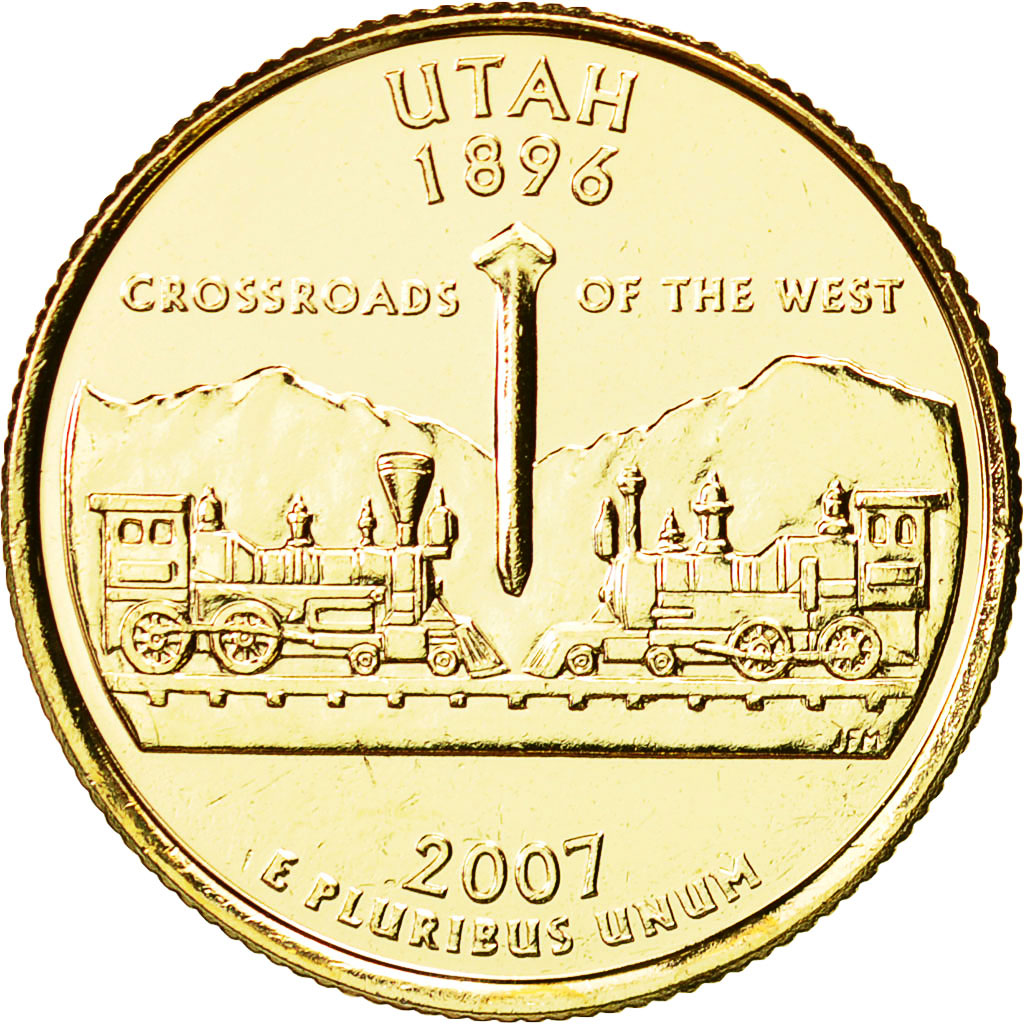 Münze, Vereinigte Staaten, Quarter, 2007, U.S. Mint, VZ+, Gold plated
