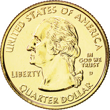 Münze, Vereinigte Staaten, Quarter, 2007, U.S. Mint, VZ+, Gold plated