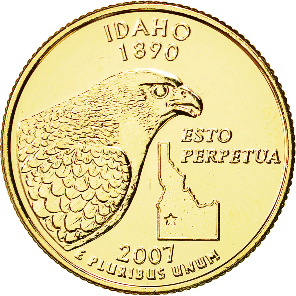 Münze, Vereinigte Staaten, Quarter, 2007, U.S. Mint, VZ+, Gold plated